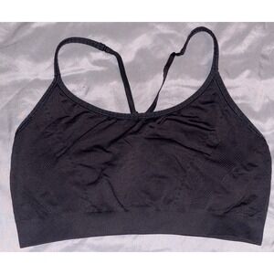 Barely There Black Seamless Unlined Low Impact Sports Bra, Large